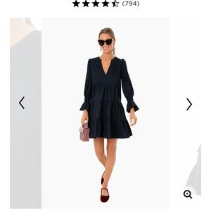 BNWOT Pomander Place Navy Crepe Poplin Kenzo Dress Size L